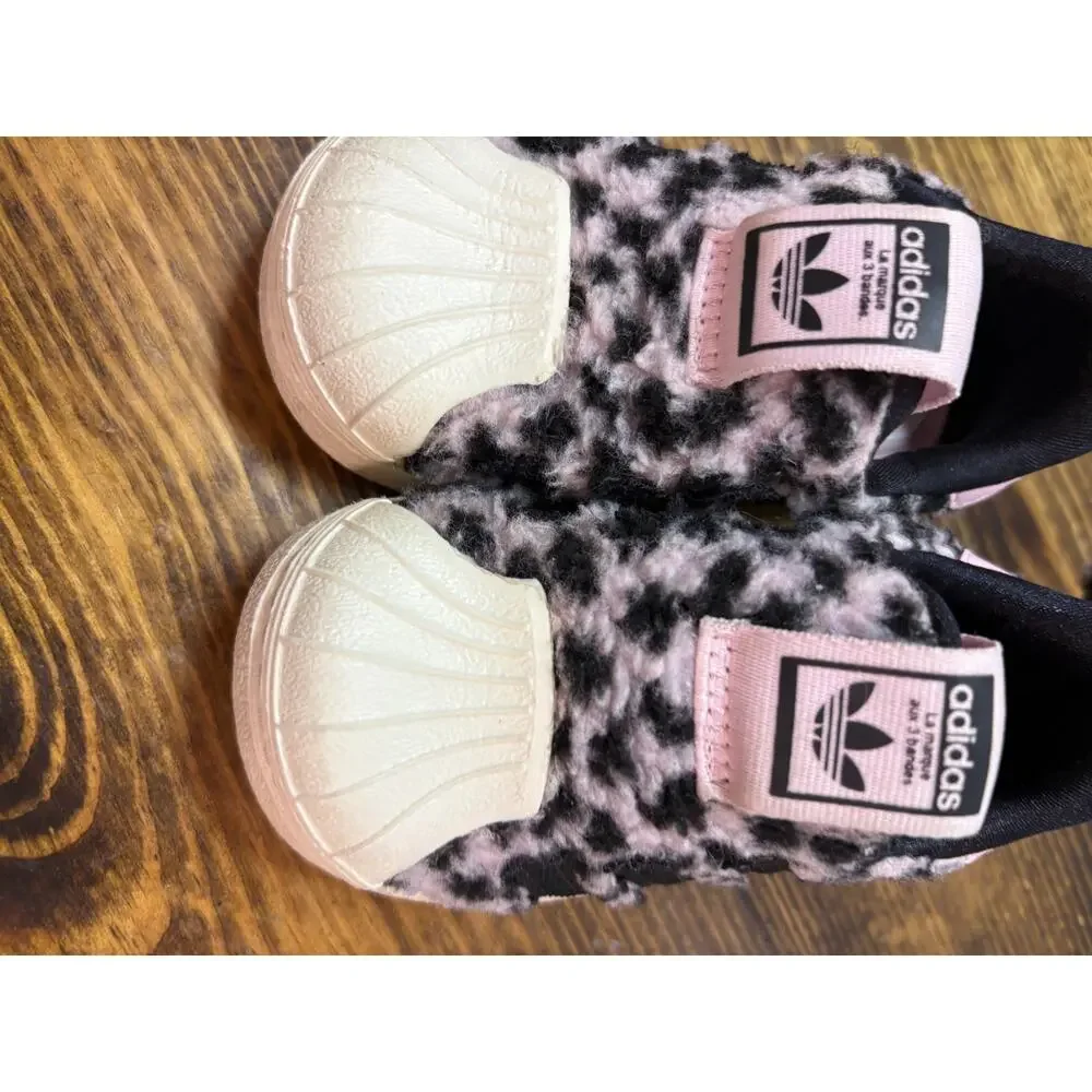 Adidas Pink And Black‎ Animal Print Sneakers Size 5K